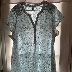 Blue Patterned Women's Top